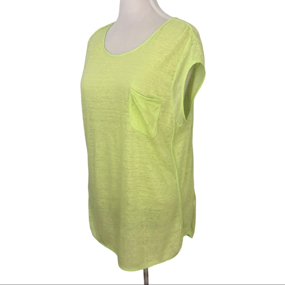 ATHLETA Newport Tee Linen Yellow Tunic Knit TOP XL